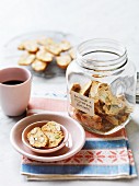 Biscotti with almonds and pistachio nuts