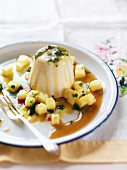 Coconut panna cotta with pineapple