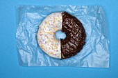 A black and white doughnut