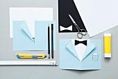 Craft utensils for making elegant invitation cards to stag party