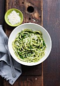 Spaghetti with spinach and Parmesan