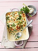 Spinach lasagne with parsley