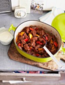 Beef goulash with peppers