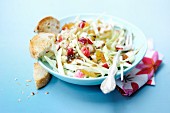 White cabbage salad with apple and a lemon dressing