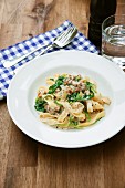 Tagliatelle with gorgonzola sauce and rocket