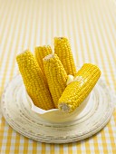 Corn on the cob with melted butter