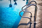 Railings by swimming pool; Azusa; California; USA