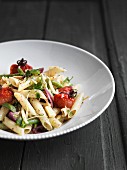 Pasta salad with beans and tomatoes
