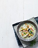 Fish soup with cream and herbs