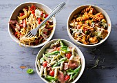 ADHD food: three different pasta dishes
