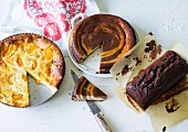 ADHD food: cheesecake, marbled ricotta cake and chocolate cake