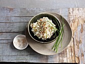 A bowl of coleslaw spread