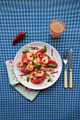 Grapefruit and prawn salad with chilli, lemongrass, Thai basil and grated coconut (Asia)