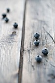 Blueberries on a wooden board