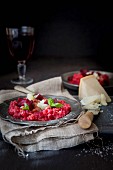 Beetroot risotto with pancetta