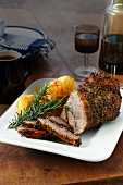 Roast beef with rosemary and a pepper crust