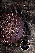 Chocolate cake with grated chocolate