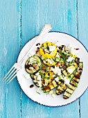 Grilled courgettes with feta, mint and balsamic dressing