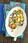 Grilled courgettes with feta, mint and a balsamic dressing