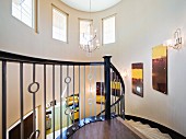 Spiral staircase in house; Valencia; California; USA