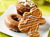 Cookie, Muffin und Donut aus Lebkuchen