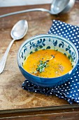 Pumpkin soup with marjoram