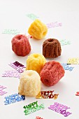 Colourful mini Bundt cakes for a birthday party