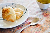 Fresh croissants and tea