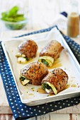 Veal rolls with feta and courgette