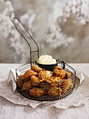 Fried mussels with aioli