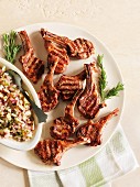 Grilled lamb chops with a side salad