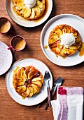 Rhubarb and apple tarte tatin with Calvados ice cream