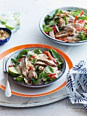 Chicken salad with noodles, chilli and lime (Thailand)