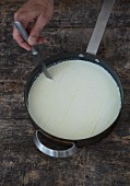 Homemade stracchino (Italian cream cheese)