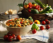 Pasta salad with summer vegetables