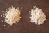 Two types of oats (seen from above)