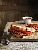 A bacon and tomato sandwich