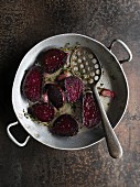 Roasted beetroot with garlic and herbs