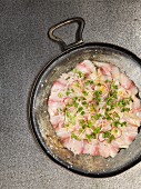 Smoked mackerel carpaccio with radishes and cress