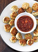 Chicken meatballs with sweet chilli sauce
