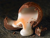A broken chocolate egg with a fondant centre