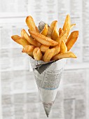 Chips in a newspaper cone