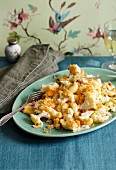 Cauliflower with cheese sauce and crumb butter