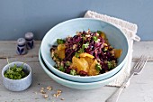 Red cabbage and orange salad