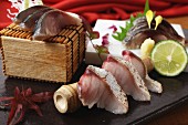 Sashimi with grilled yellow tail (Japan)