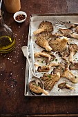 Oven-baked oyster mushrooms