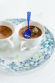 Chocolate cream in two cups