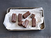 Chocolate bars with dried plums