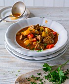 Goulash soup with peppers