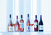 Various types of rosé wine